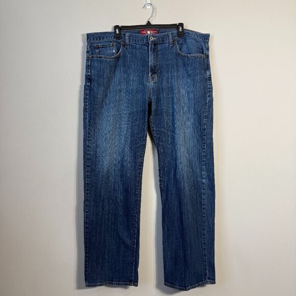 Lucky Brand 361 Vintage Straight Leg Denim Jeans Mens 40x32 Blue Stretch Classic - Picture 2 of 12